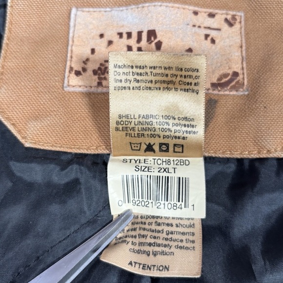 CE Schmidt Jacket Mens 2XLT‎ Brown Duck Canvas Barn Chore Distressed Workwear - Picture 14 of 16